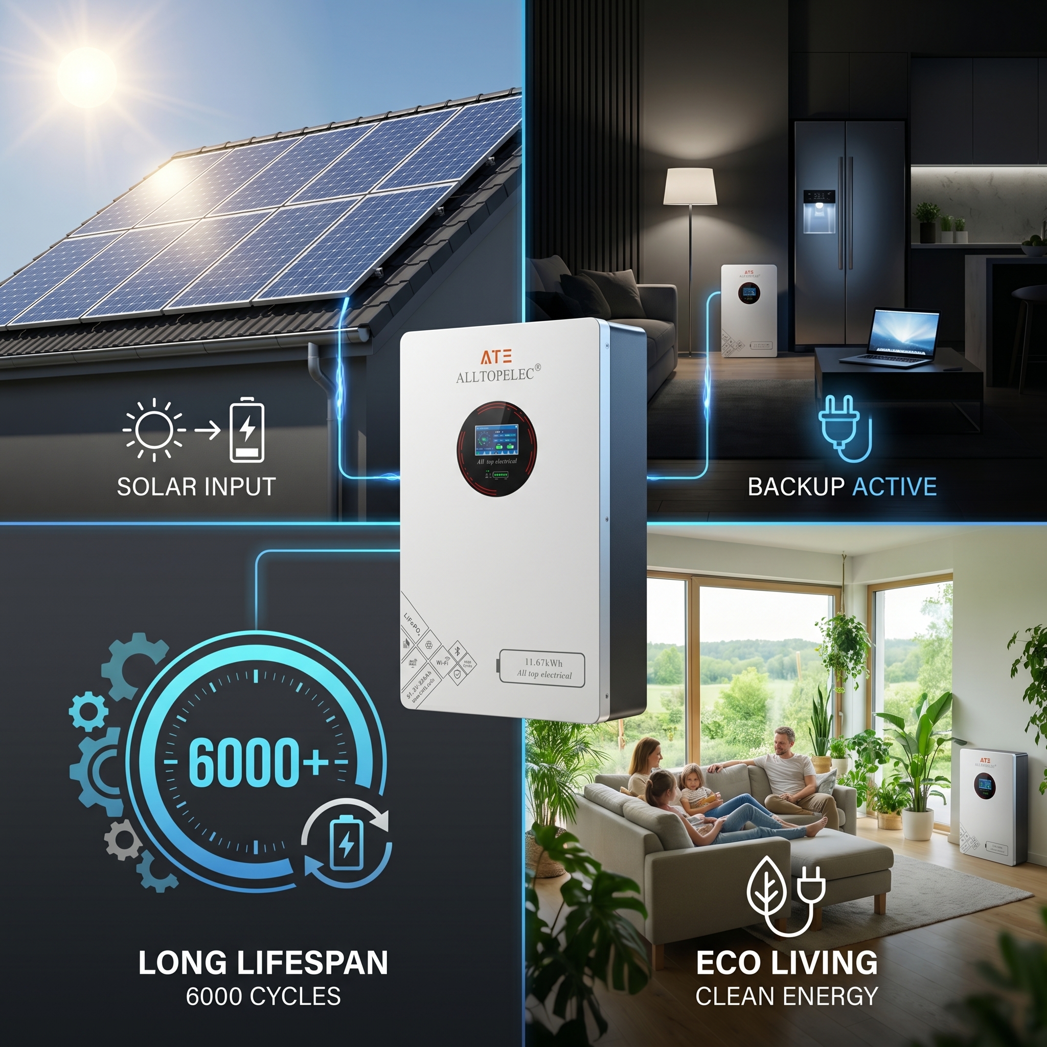 ALLTOPELEC 11.6KWh LiFePO4 energy storage battery - Image 2