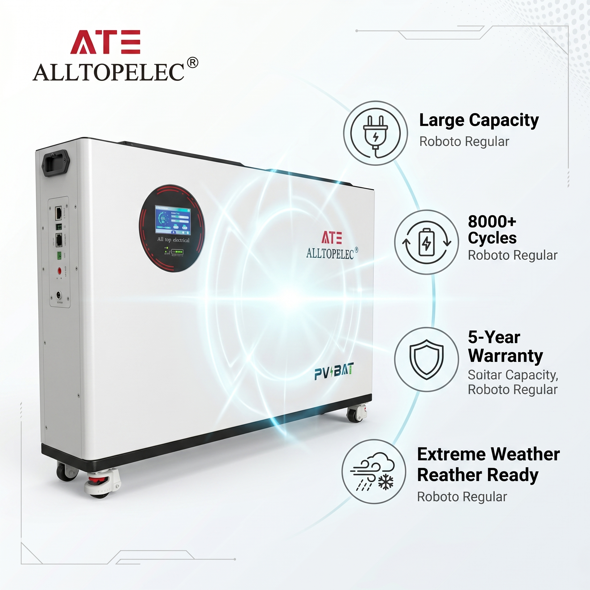 ATE ALLTOPELEC 20.48KWh LiFePO4 energy storage battery - Image 2
