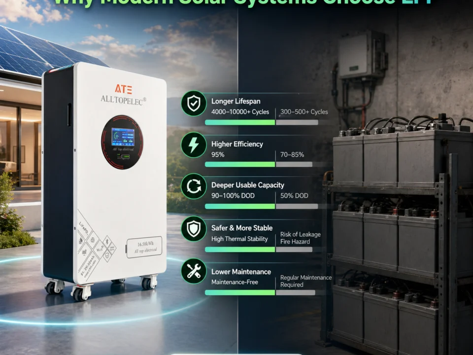 LFP vs. Lead-Acid Batteries - Alltop Elec solar battery hybrid inverter Philippines